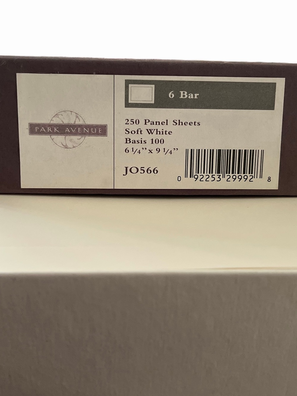 Park Avenue 6 Bar Panel Blank Note Cards | Soft White | Approx. 250
